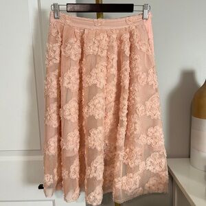 H&M Soft Pink Flower Mesh Skirt - See Description